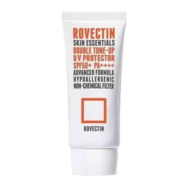 ROVECTIN Skin Essentials Double Tone-Up UV Protector SPF50+ PA++++  50ml | Brightening, Mineral Sunscreen with Anti-Pollution Shield