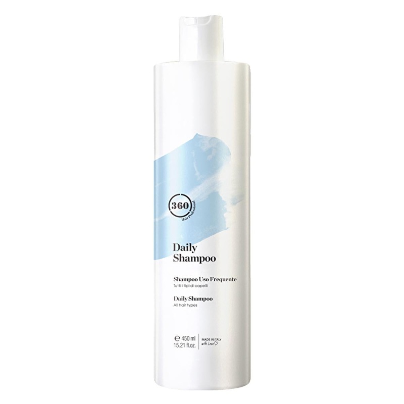 360 Hair Professional Be Daily Shampoo: Gentle Cleansing, Revitalizing Shine for All Hair Types – Frequent Use, Marshmallow & Mallow – 450 ml