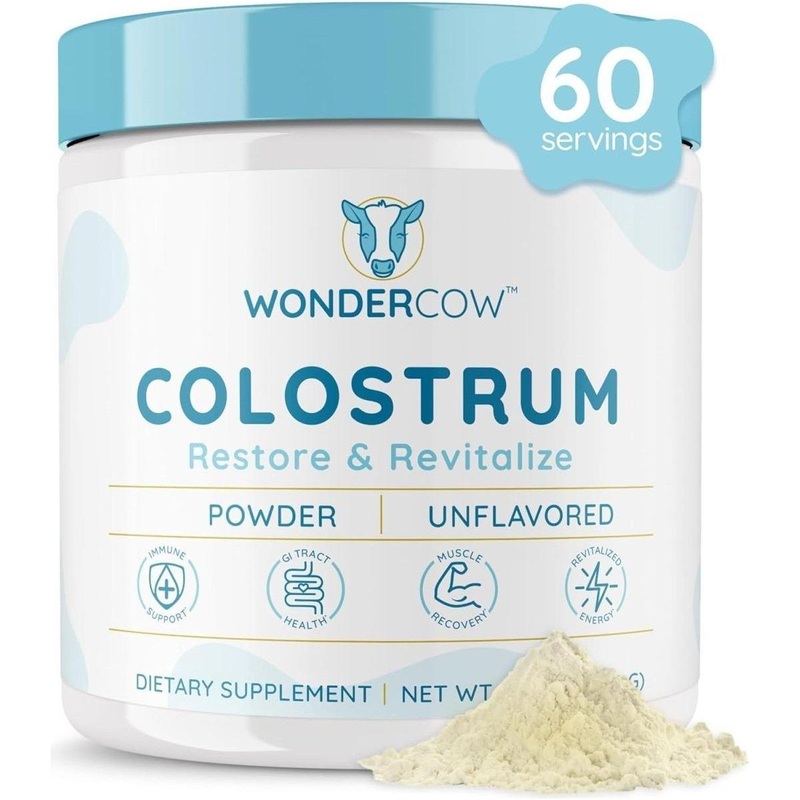 WonderCow Colostrum Powder  60 Servings | High IgG Gut Health & Immune Support Supplement  Unflavored Unflavored 60 Serving