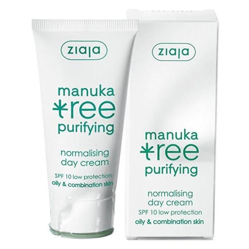 Ziaja Manuka Moisturizing Day Cream for Oily & Combination Skin – SPF 10, 1.69 fl oz