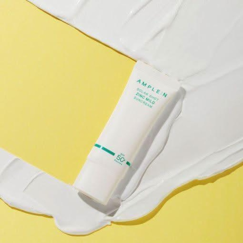AMPLE:N Solar Shot Zinc Mild Suncream  50ml | 100% Zinc Oxide SPF 50+ PA++++ for Sensitive Skin