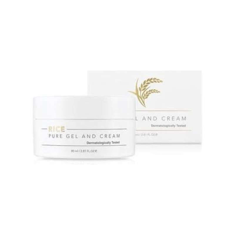 THANK YOU FARMER Rice Pure Gel and Cream  80ml | 2-in-1 Gel + Cream Moisturiser for Radiance, Hydration & Skin Barrier Support
