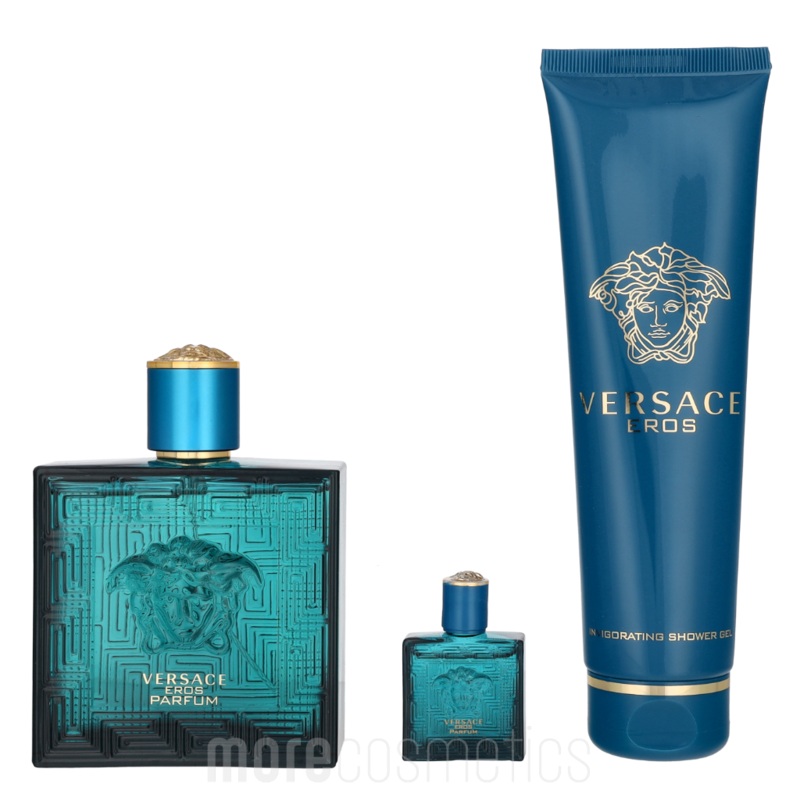 Versace Eros Pour Homme Giftset Perfume Spray 100ml/Perfumed Shower Gel 150ml/Perfume 5 ml