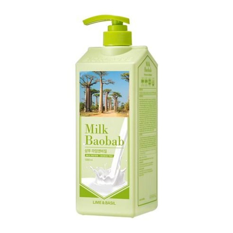 BIOKLASSE MILK BAOBAB Hair Shampoo 1000ml  Lime & Basil | Scalp Refresh & Strengthening Care