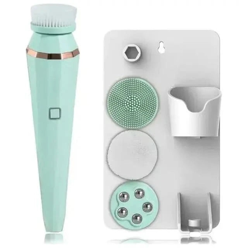4-in-1 Facial Cleansing Brush: Cleanse, Exfoliate & Revitalize Your Skin Green Set