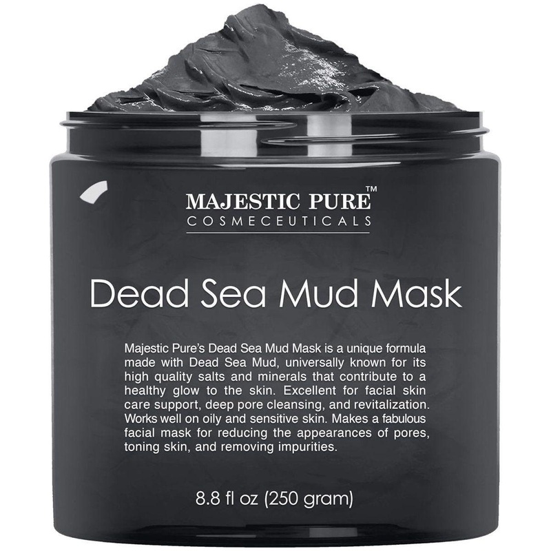 Majestic Pure Dead Sea Mud Mask  250g | Deep Cleansing & Pore-Refining Face & Body Treatment with Aloe Vera & Jojoba Oil 8.8 Fl Oz (Pack Of 1)