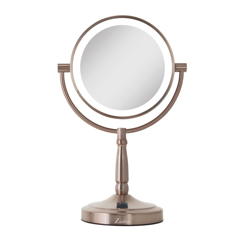 Zadro 9″ Round LED Cordless Dual-Sided Mirror 10X/1X LEDMVRG10 ROSE GOLD