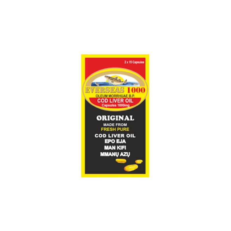 Everseas 1000 Cod Liver Oil Capsules 1000Mg