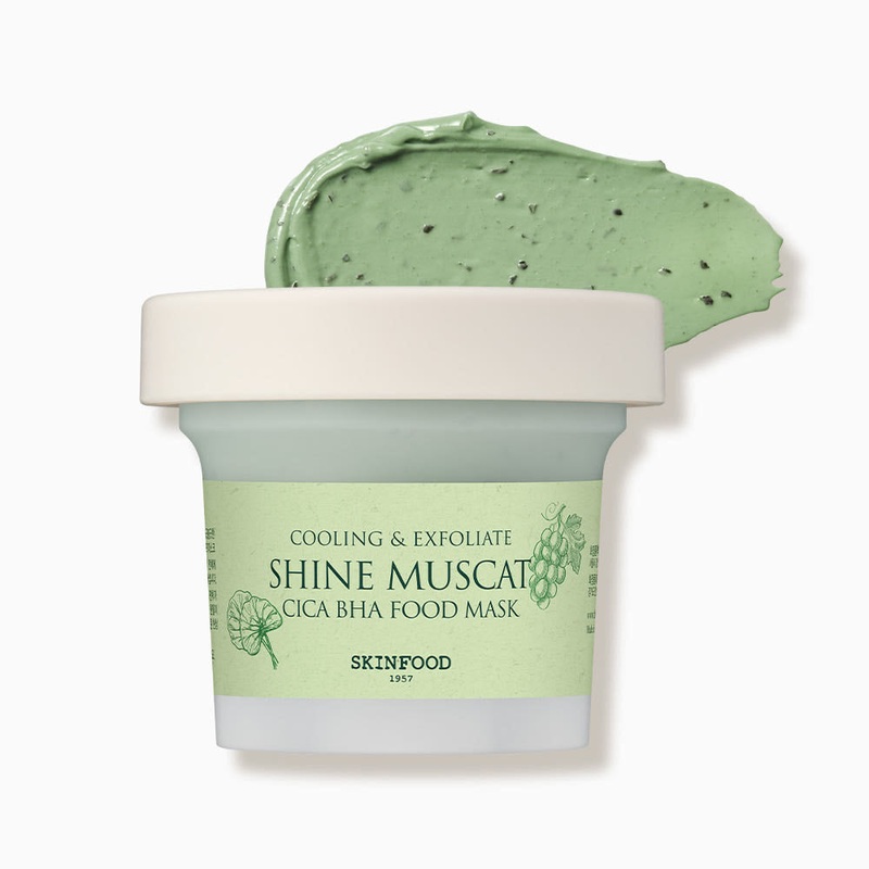 SKINFOOD Cica BHA Food Mask  120g | Shine Muscat Soothing & Exfoliating Clay Mask
