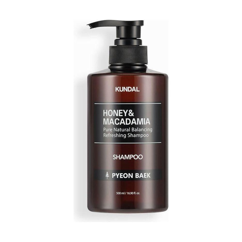 KUNDAL Honey & Macadamia Pure Natural Balancing Refreshing Shampoo  500ml | Pyeon Baek | Nourishing Daily Cleanse with a Signature Korean Fragrance