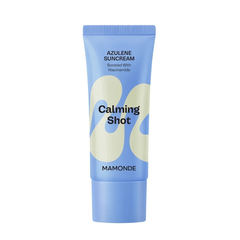 Mamonde Calming Shot Azulene Suncream SPF50+ PA++++  35ml | Vegan Daily UV Protection with Cooling, Hydrating Finish