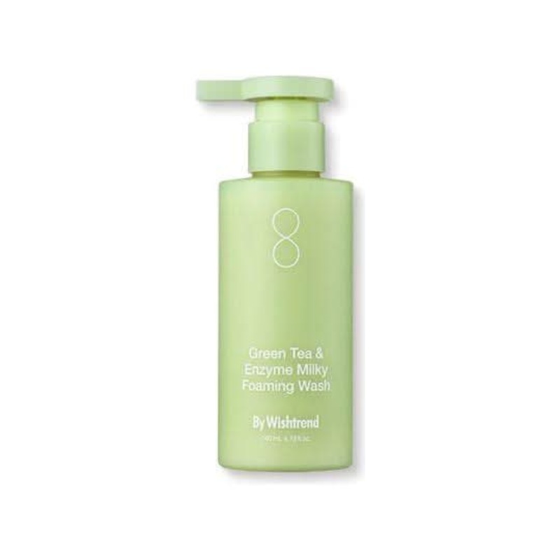 By Wishtrend Green Tea & Enzyme Milky Foaming Wash  140ml | Hydrating & Gentle Daily Cleanser