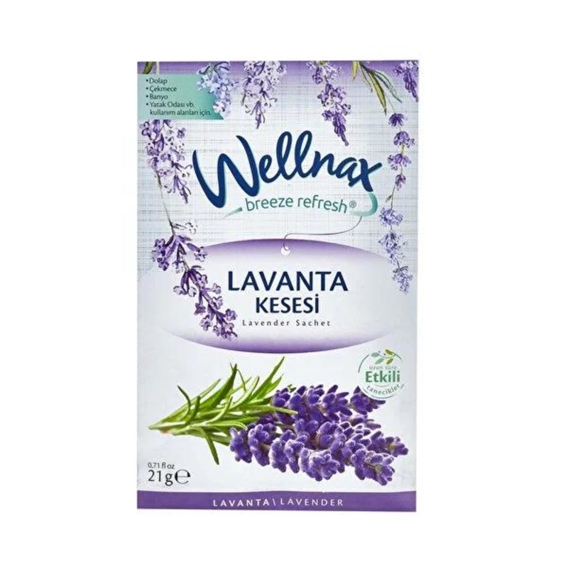 Wellnax Lavender Scented Sachet for Closet and Drawer Freshness – Aromatic Closet Freshener, 0.05 lbs