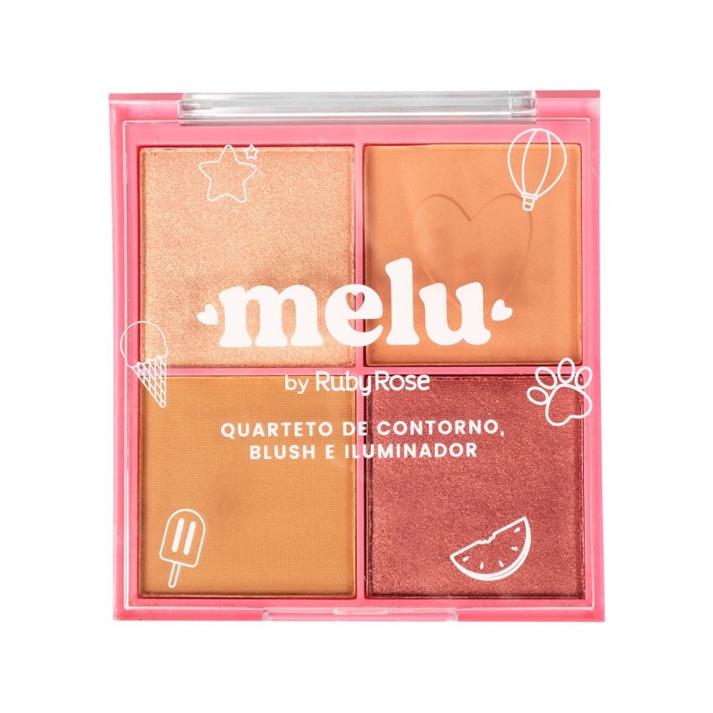 -35% Melu quattro contour, blush and highlighter palette hb 7531-1