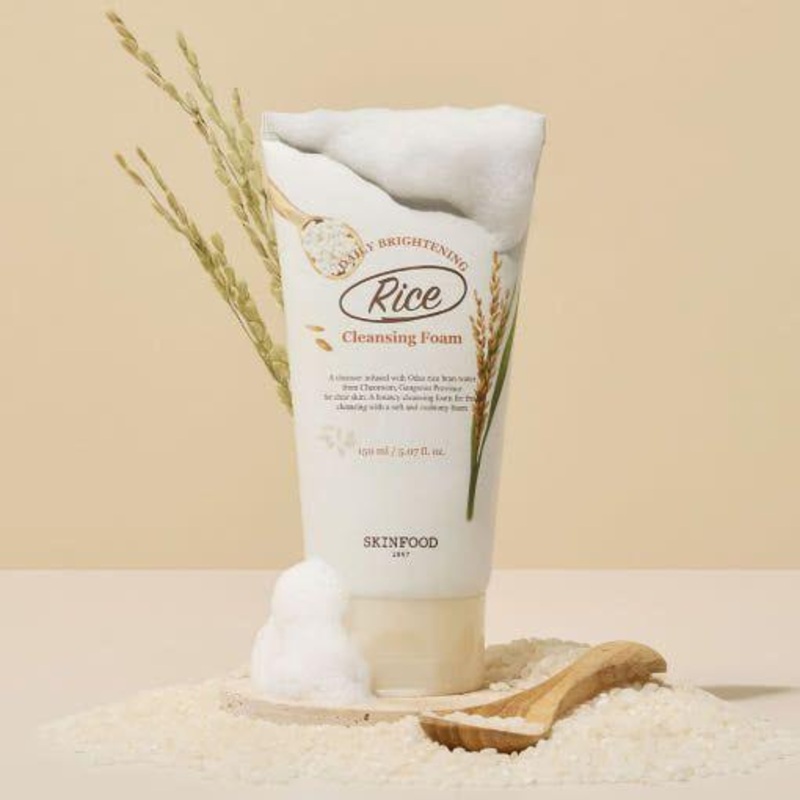 SKINFOOD Rice Daily Brightening Cleansing Foam 150ml | Daily Cleanse & Brightening Solution