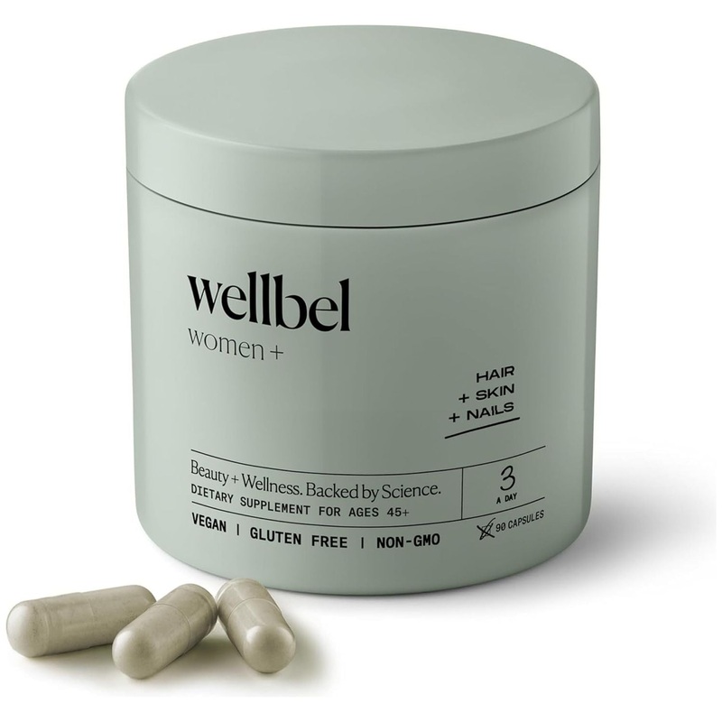 WELLBEL Women+ Clean Hair, Skin & Nails Supplement  90 Capsules | Menopause Support for Thinning Hair & Radiant Skin (Ages 45+)