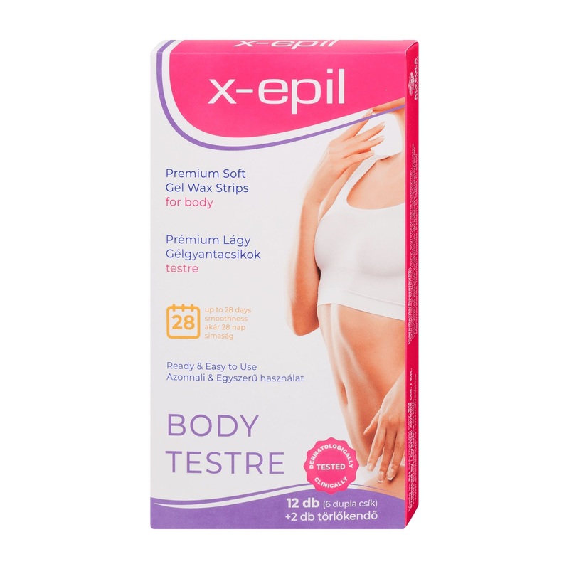 X-Epil Body premium soft gel wax strips, 12 Count
