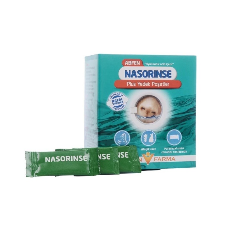 Abfen Nasorinse Plus: 50 Saline Nasal Rinse Refill Packets for Adult Sinus Congestion & Allergy Relief