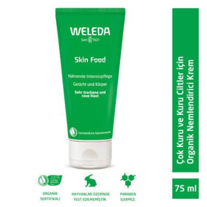 Weleda Skin Food: Intense Hydration & Nourishment for Dry, Damaged Skin | Natural Moisturizing Cream for Face, Hands, Elbows & Cracked Heels (2.54 fl oz)