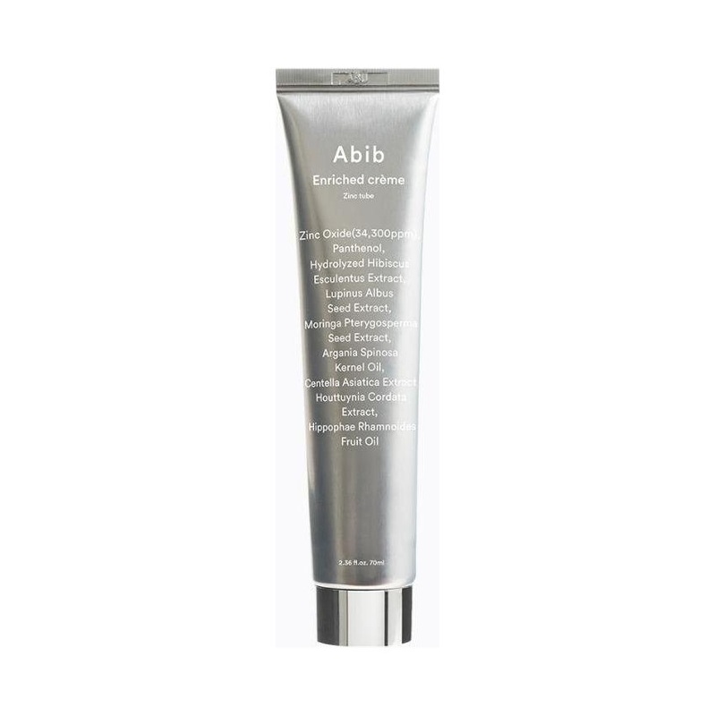 Abib Enriched Crme Zinc Tube  70ml | Hypoallergenic, Soothing & Barrier-Repair Moisturiser