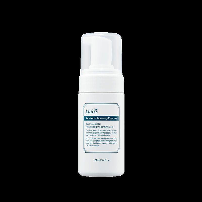 Dear Klairs Rich Moist Foaming Cleanser  100ml | Hypoallergenic Amino Acid Cleanser for Sensitive & Troubled Skin