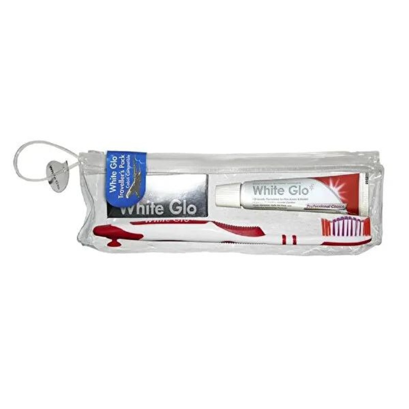 White Glo Oral Care Travel Kit – Compact Toothpaste, Toothbrush & Flexible Cleaner Set for Travelers