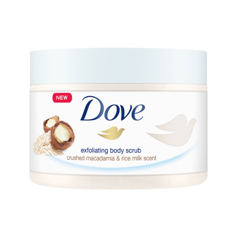 Dove Crushed Macadamia & Rice Milk Body Scrub 225ml