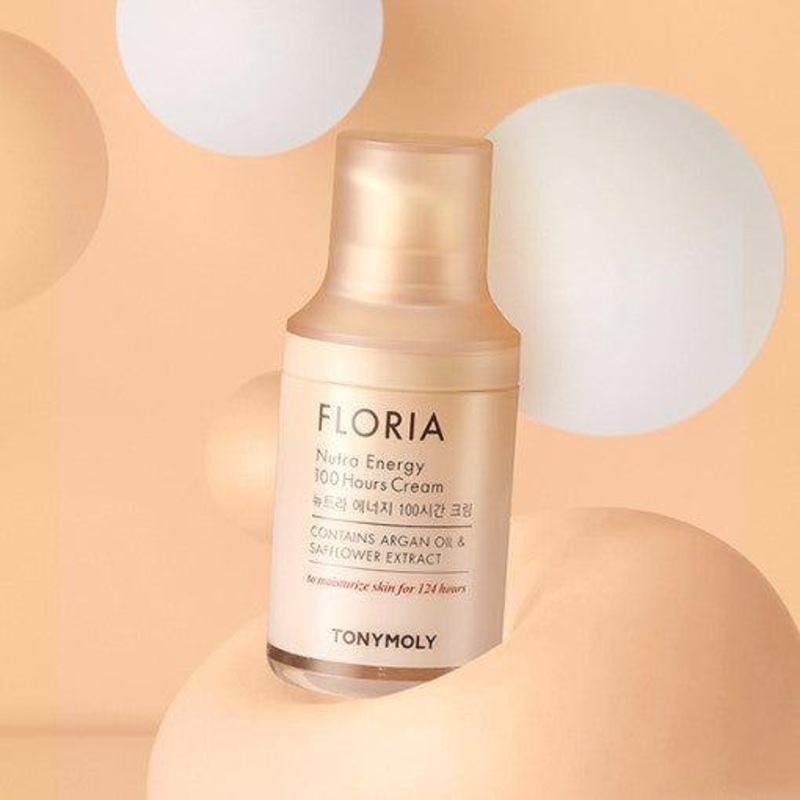 TONYMOLY FLORIA Nutra Energy 100 Hours Cream  50ml | Deep Hydration with Safflower Extract & Organic Argan Oil