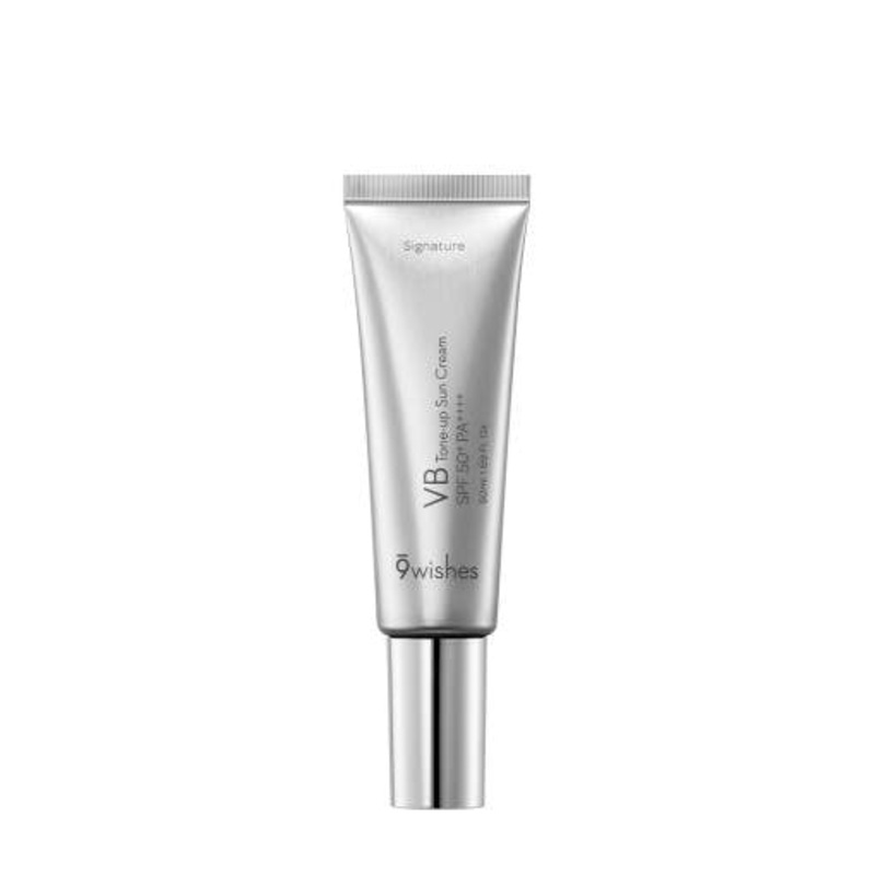 9wishes VB Tone-Up Sun Cream Signature SPF50+ PA++++  50ml | Transparent, Hydrating UV Protection