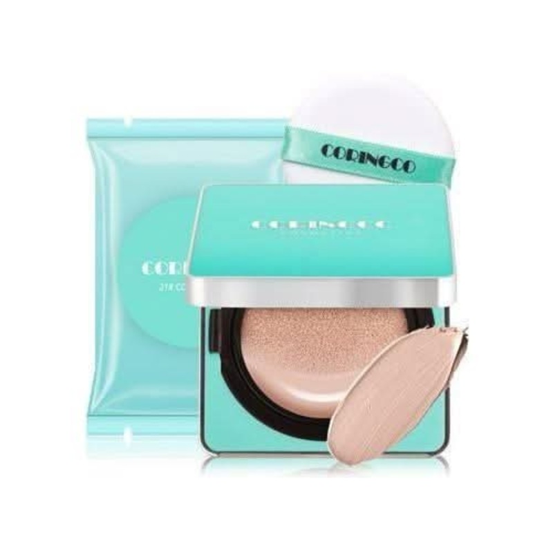 CORINGCO Mintblossom Cover BB Cushion SPF50/PA+++ (15g + 15g Refill) | Flawless, Long-Lasting Coverage #21 Cover Ivory