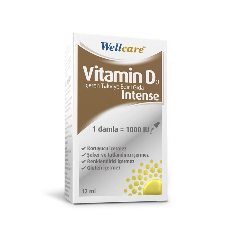 Wellcare Vitamin D3 Supplement 1000 IU Drops – Supports Bone Health & Immune Function – 12ml Bottle