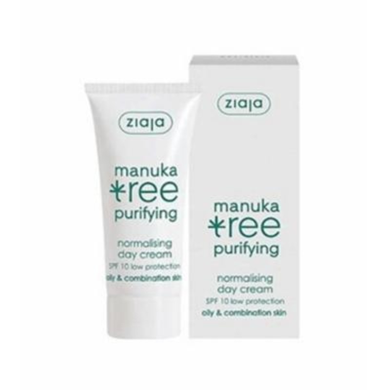 Ziaja Manuka Leaf Facial Cream: SPF 10 Oily & Combination Skin Moisturizer – Blemish Control, Mattifying, Pore Minimizing, Hyaluronic Acid, 1.69 fl oz