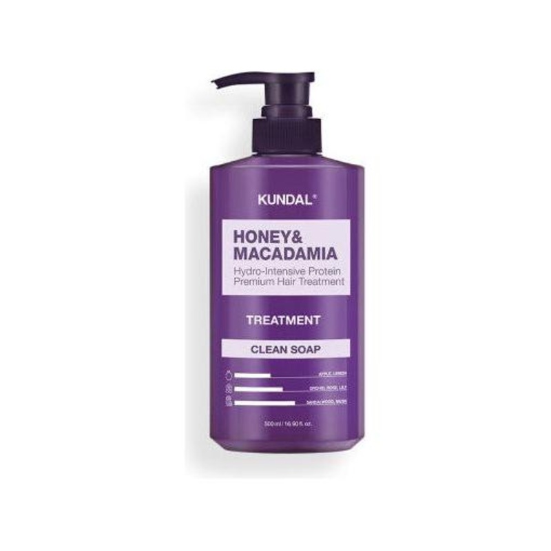 KUNDAL Honey & Macadamia Hydro-Intensive Protein Premium Hair Treatment  500ml | Clean Soap | Deep Repair